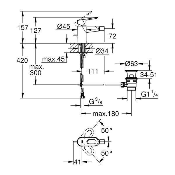 Смеситель для биде Grohe BauLoop 23338000 фото