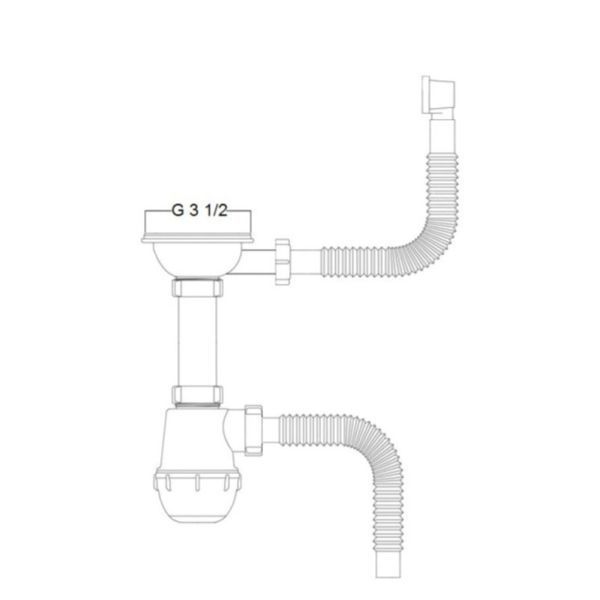 Сифон для кухонной мойки Kroner KRP Siphon - 011 3 1/2"х50/40 мм фото
