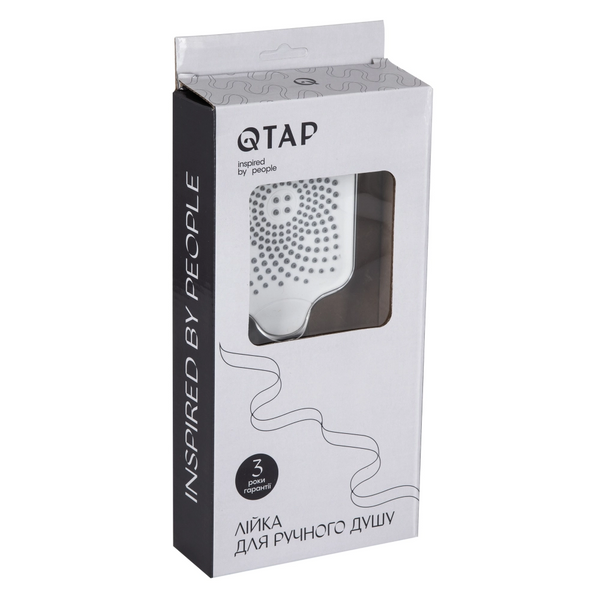 Лейка для душа прямоугольная 145х95 мм Qtap Rucni 3 режима Chrome/White QTRUC125CRM45777 фото