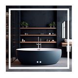 Дзеркало Qtap Mideya (MI1) 800x800 з LED-підсвічуванням Touch, з антизапотіванням, димером, рег. яскравості QT2078NCF808048477 фото