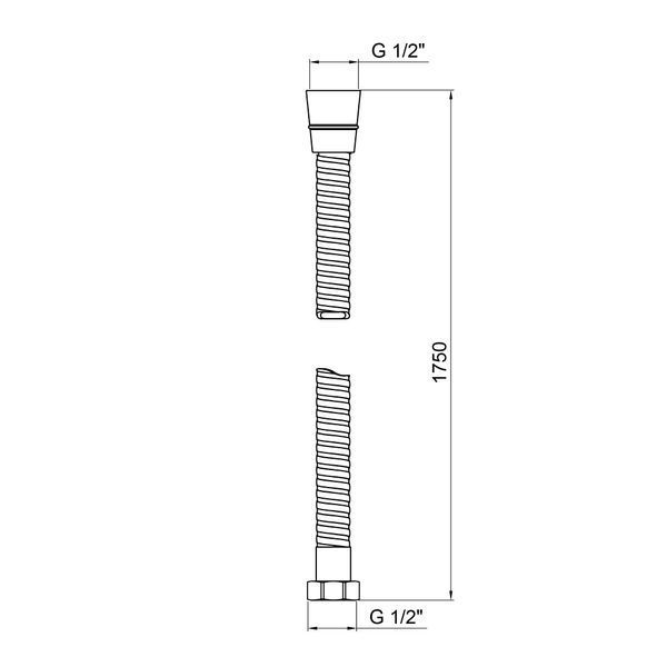 Шланг для душу 175 см Lidz Niagara 01 хром 1,75 м LDNIA01CRM22148 фото