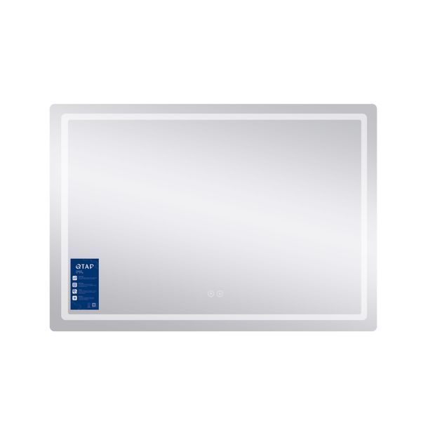 Зеркало Qtap Mideya 1000х700 с LED-подсветкой Touch, с антизапотеванием, с часами, диммером, рег. яркости QT2078NCF10070W фото