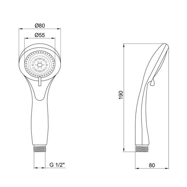 Лійка для ручного душу Лейки Lidz Niagara 24 80 мм округла LDNIA24CRM39332 Chrome фото