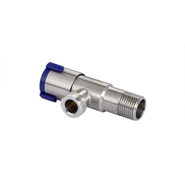 Кран кутовий Aquastrong V2 Blue M1/2 х M1/2 (V201) нержавіюча сталь фото