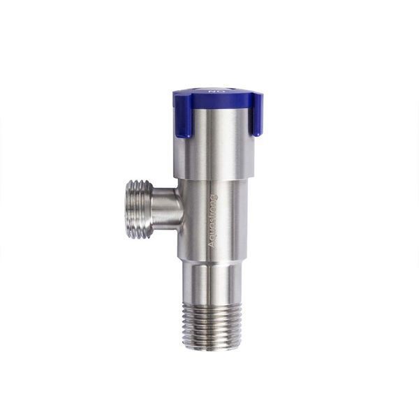 Кран кутовий Aquastrong V2 Blue M1/2 х M1/2 (V201) нержавіюча сталь фото