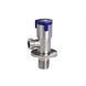Кран кутовий Aquastrong V2 Blue M1/2 х M1/2 (V201) нержавіюча сталь фото 1