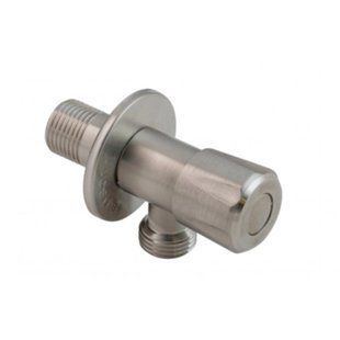 Кран угловой Thermo Alliance Standart 1/2"НН нерж., с керам. буксой TAS347W1515SS фото