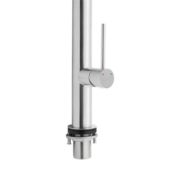 Змішувач для кухні Qtap Katuska з гнучким виливом QTKTS91103AN Brushed Nickel PVD фото