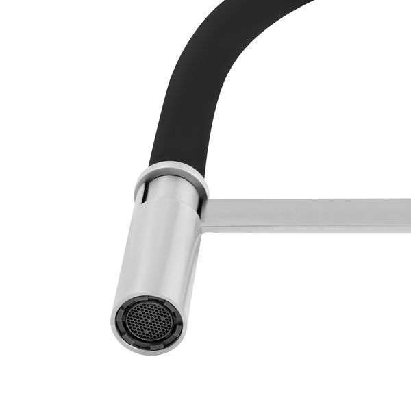 Змішувач для кухні Qtap Katuska з гнучким виливом QTKTS91103AN Brushed Nickel PVD фото