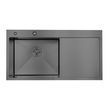 Мойка для кухни интегрированная Lidz Handmade H7849BR крыло справа (LIDZH7849BRPVD3008) Brushed Black PVD 3,0/1,0 мм