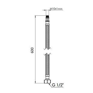 Гибкая подводка для воды Thermo Alliance Forte М10 60 см (пара) SF390W60 фото