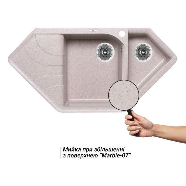 Кухонная мойка Lidz с дополнительной чашей 1000x500/225 MAR-07 (LIDZMAR071000500225) фото