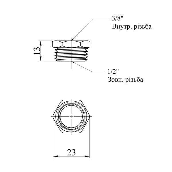 Футорка STA 3/8"х1/2" ВН латунная фото