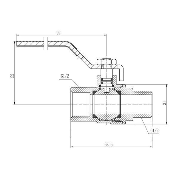 Кран кульовий SD Forte 1/2" ВЗ для газа (ручка) SF605G15 фото