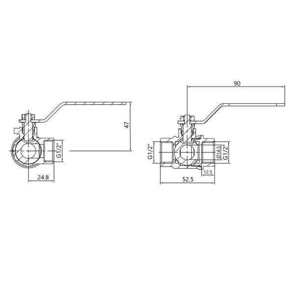 Кран шаровый SD Plus трехходовой 1/2"ВВВ SD310W15 фото