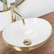 Умивальник (раковина) REA SOFIA BRUSHED GOLD WHITE накладний фото 3