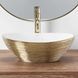 Умивальник (раковина) REA SOFIA BRUSHED GOLD WHITE накладний фото 5