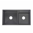 Мойка для кухни с двумя чашами интегрированная Lidz Handmade H7843 (LDH7843BPVD45586) Brushed Black PVD 3,0/1,0 мм