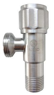 Кран угловой 1/2"х3/4" нержавеющий S.S.304 ASCO фото