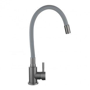 Смеситель для кухни с гибким изливом Lidz Aria 015F3 графит/серый фото