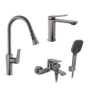 Набор змішувачів Kroner Makon-GRP060 + змішувач Makon-GRP030-T + змішувач Makon-GRP010 фото