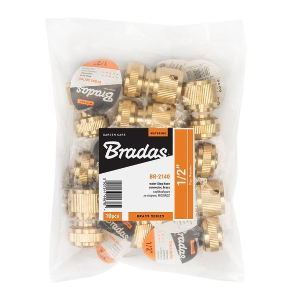 Коннектор латунный для шланга 1/2" с аквастопом Bradas Brass BR-2140 фото