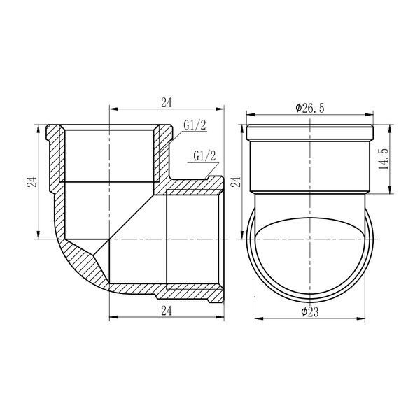 Кутик латунний 1/2" ВВ хромований Thermo Alliance SF368H15 фото