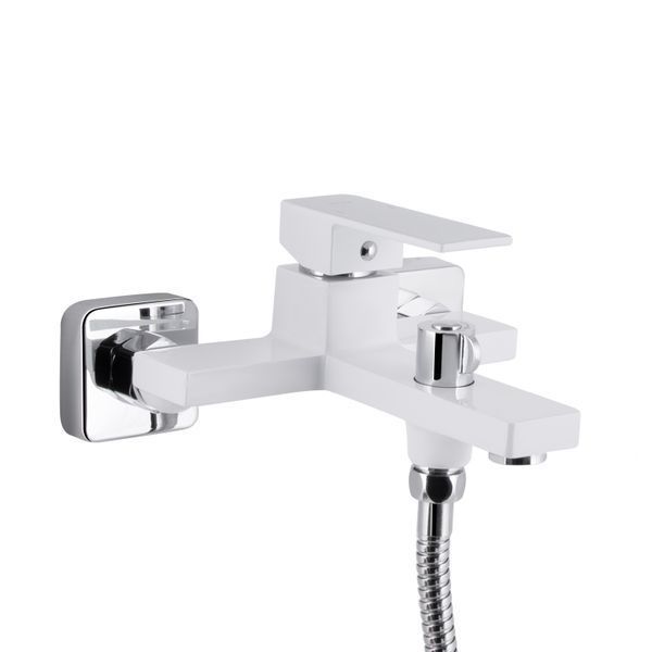Смеситель для ванны Qtap Gemini (c душевым гарнитуром) QTGEM259CRW45683 Chrome/White фото