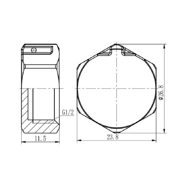 Заглушка латунная 1/2" НР хромированная Thermo Alliance SF353H15 фото
