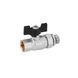 Кран-американка шаровой прямой Kroner 1/2" ВН PN40 бабочка, никелированный фото 3