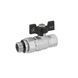 Кран-американка шаровой прямой Kroner 1/2" ВН PN40 бабочка, никелированный фото 1