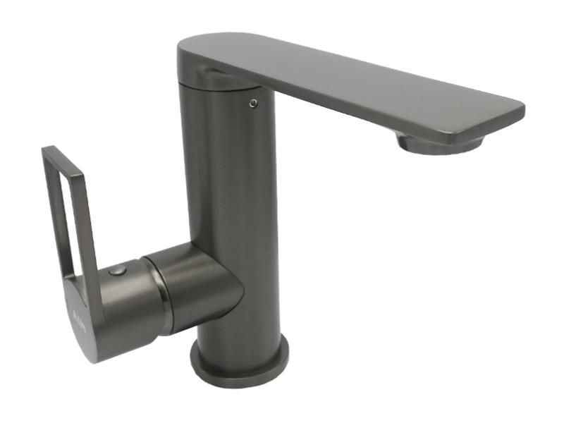 Змішувач для раковини з бок.ручкою, латунь,графітовий AIM,DG06514 gun grey фото