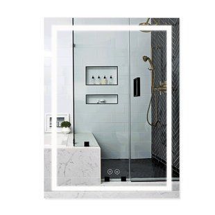 Дзеркало Qtap Mideya (DC-F937) 600х800 з LED-підсвічуванням Touch, з антизапотіванням, з годинником, димером, рег. яскравості QT2078F937W фото