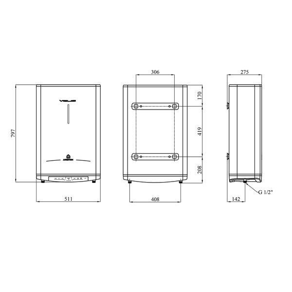 Водонагрівач Ariston VELIS PRO DRY WIFI 50 EU з сухим ТЕНом 3100908 фото