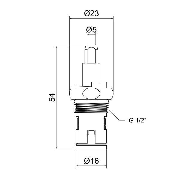 Букса керамическая 1/2" (20 шлицов) полуоборотная 90&deg; Kroner KRM - M981 фото